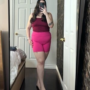 High-waisted pink shorts, XL, like new